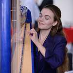 Blue electroacoustic harp
